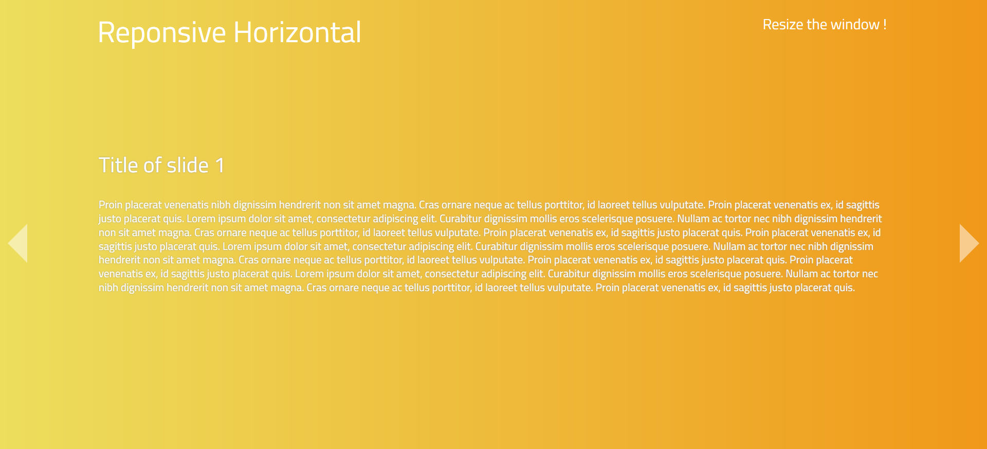 jQuery Horizontal Slider